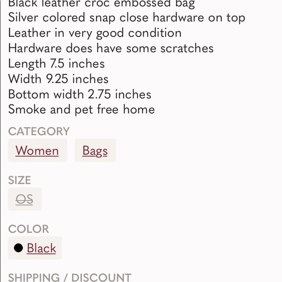 Genuine leather black croc look bag - Picture 7 of 7